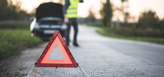 Señalización de accidente vial